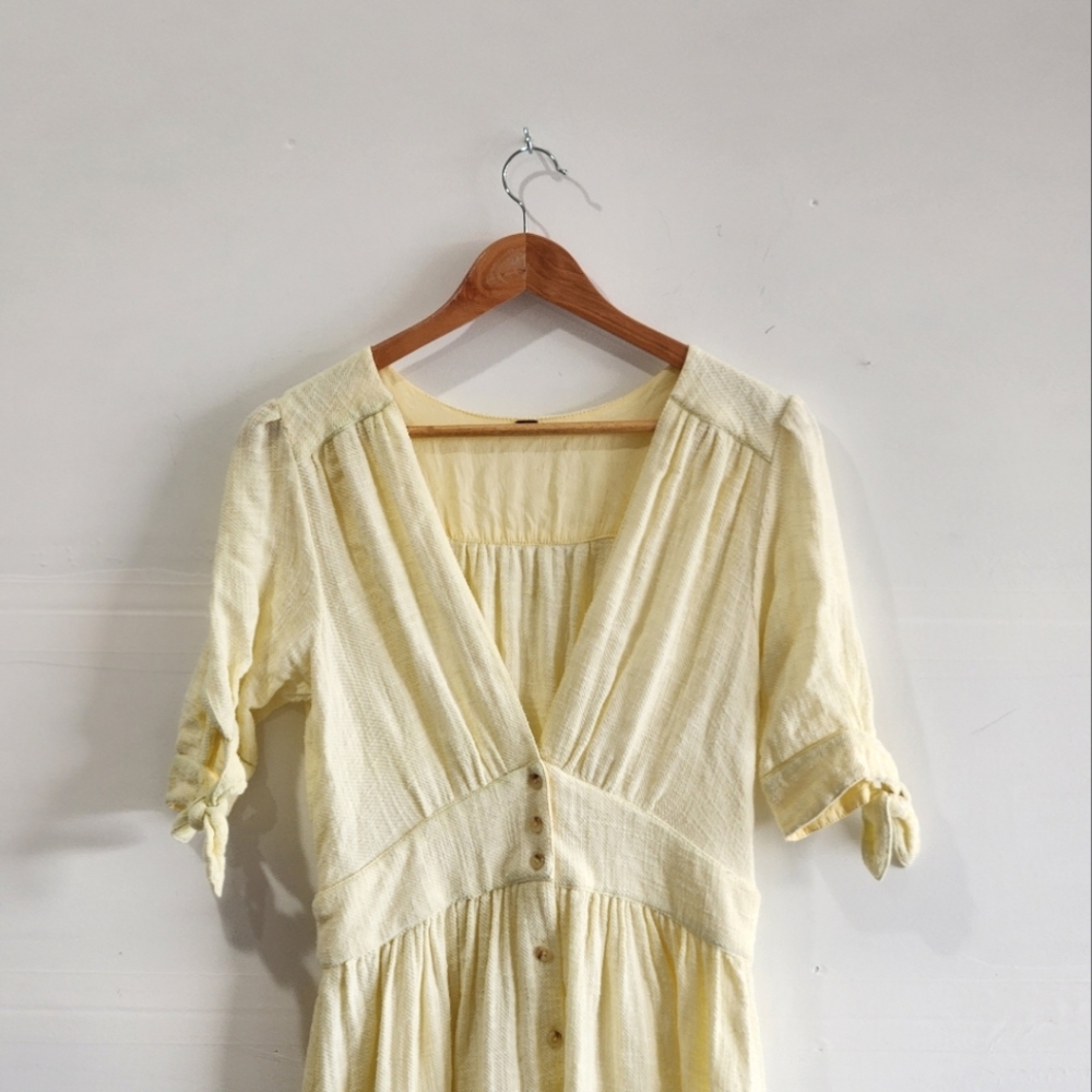 Yellow Free People Midi Dress